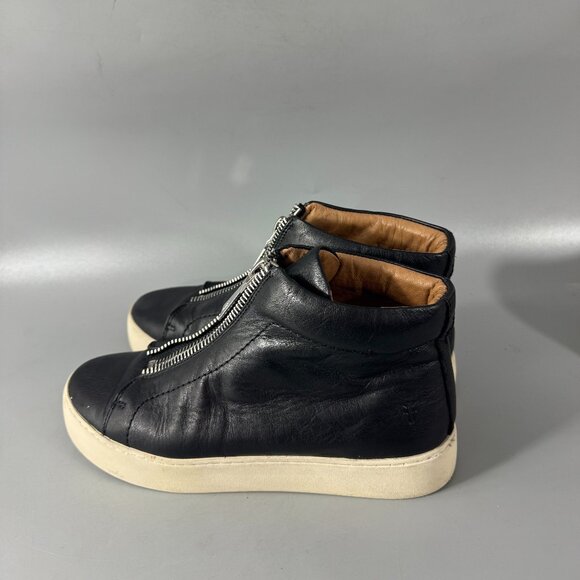 Frye Womens Lena Zip Hightops Black Metallic | Mercari Frye Women\'s Lena Zip Up Leather High Top Sneakers, Size 6.5